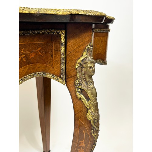 642 - CENTRE TABLE, 75cm H x 101cm W x 65cm D, Napoleon III rosewood, floral marquetry and gilt metal moun... 