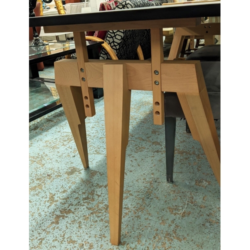 489 - SCP COMPASS TABLE, by Matthew Hilton, height adjustable, 180cm x 90cm x 86cm H at tallest.