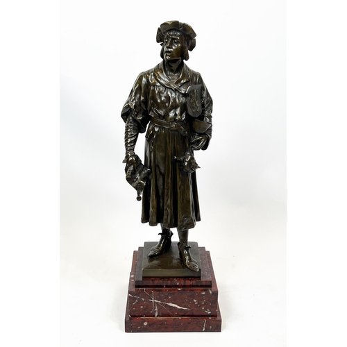 31 - BRONZE, ALBERT HAMBUESIN (1850-1938) 'Le Crieur Public', foundry mark 'Cie Des Bronzes' on breche ro... 