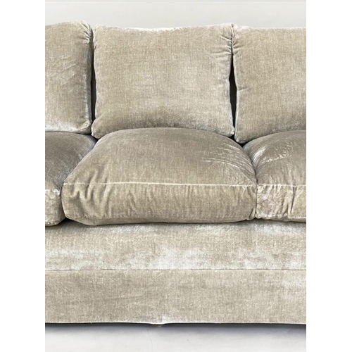 227 - SOFA, 'Donghia' three seater with oyster chenille velvet upholstery and feather-filled pads, (Dorche... 