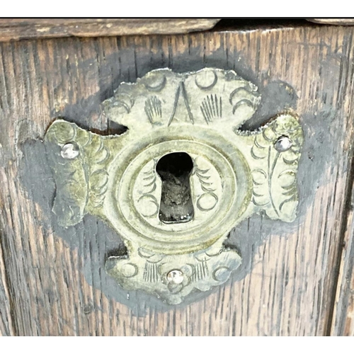 240 - WILLIAM & MARY OAK CHEST, late 17th century English with four long moulded and panelled drawers. 97c... 