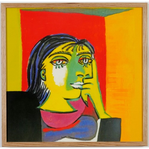 157 - AFTER PABLO PICASSO, a set of nine colour portraits of women, on cotton, 44 x 44 cm each. (9)