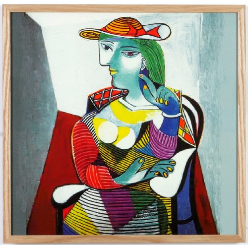 157 - AFTER PABLO PICASSO, a set of nine colour portraits of women, on cotton, 44 x 44 cm each. (9)