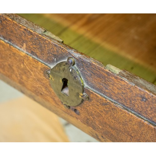 670 - MULE CHEST, 76cm H x 112cm W x 47cm D, Georgian oak with hinged top and drawer below.