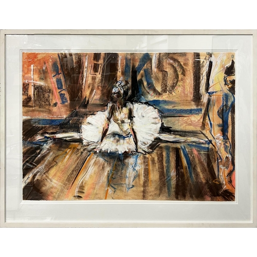 494 - RONNIE WOOD (British b.1947) 'Ballerina' pastel on paper, signed and dated '07, 67cm x 103cm, framed... 