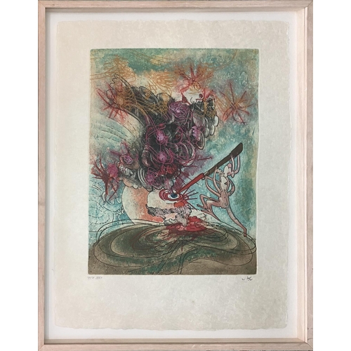 132 - ROBERTO MATTA (1911-2002), 'Le soleil', coloured etching, 68cm x 50cm, signed and numbered, framed. ... 