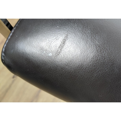 633 - CAMERICH LEMAN LOUNGE CHAIRS, a pair, leather upholstered 71cm W. (2)