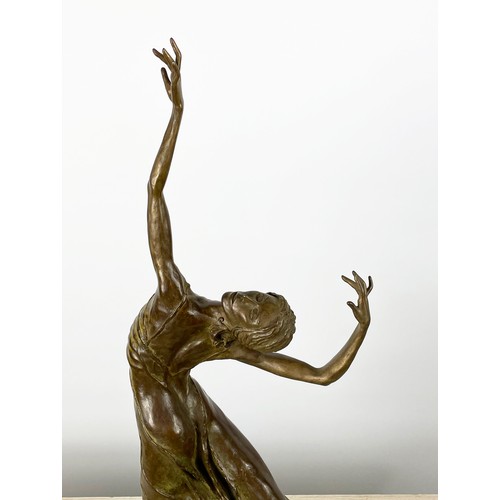 33 - ALINE CORDAY REID BRONZE BALLERINA SCULPTURE, signed and numbered 1/10 in patinated finish on onyx b... 