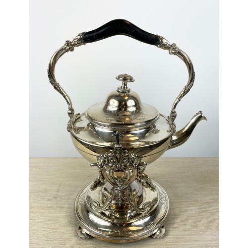 35 - CHRISTOFLE KETTLE ON STAND, late 19th century and a Christofle serving tureen, engraved with M initi... 