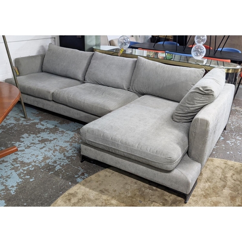 635 - CAMERICH LAZYTIME CORNER SOFA, grey fabric upholstered, 330cm long, 180cm wide, 115cm deep