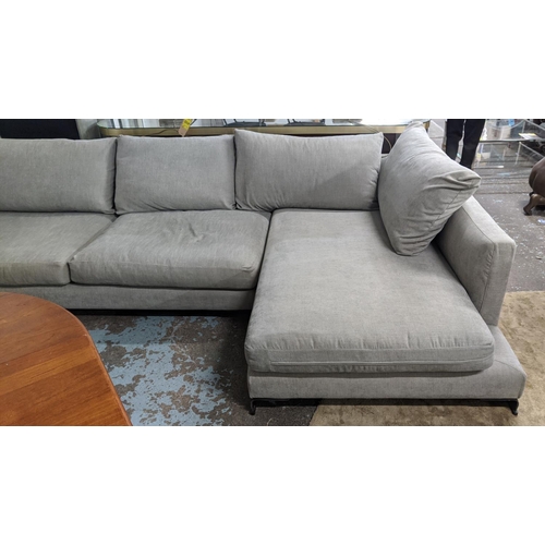 635 - CAMERICH LAZYTIME CORNER SOFA, grey fabric upholstered, 330cm long, 180cm wide, 115cm deep