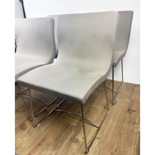 344 - LIGNE ROSET DINING CHAIRS, a set of four, 49cm x 82cm H x 50cm, in grey fabric upholstery. (4)