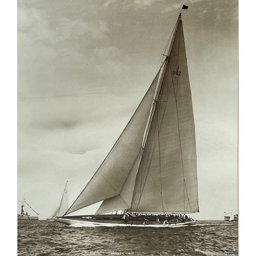 96 - BEKEN OF COWES, 'Yankee - 1935, A 'J' Class Yacht' photoprint, 50cm x 50cm, framed.