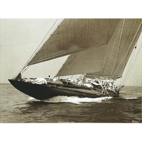 97 - BEKEN OF COWES 'Endeavour - 1935, A 'J' Class Yacht' photorpint, 50cm x 50cm, frame.