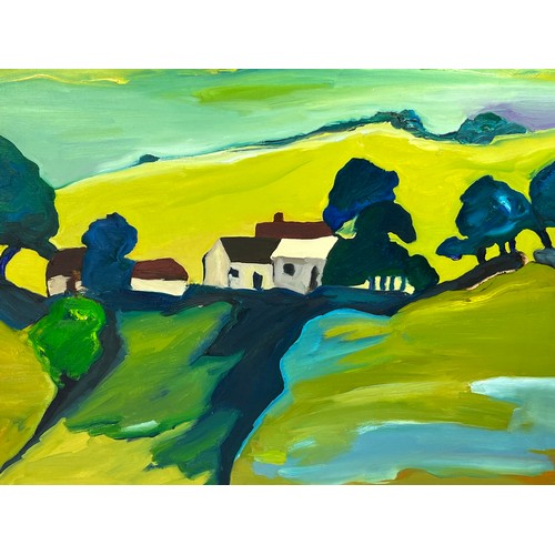 124 - ROBERT WALLS (1927-1999), Landscape, oil on canvas, 75cm x 90cm, signed and dated 66, framed.