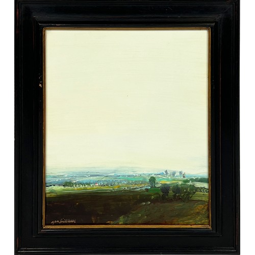 127 - ANTHONY KIRKHAAR, 'Landscapes', oil on board, 30cm x 24cm, signed, framed.