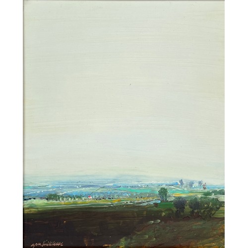 127 - ANTHONY KIRKHAAR, 'Landscapes', oil on board, 30cm x 24cm, signed, framed.