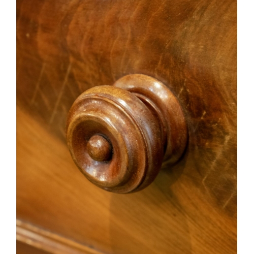 168 - CHEST, 93cm H x 93cm W x 48cm D, Victorian mahogany of three drawers.