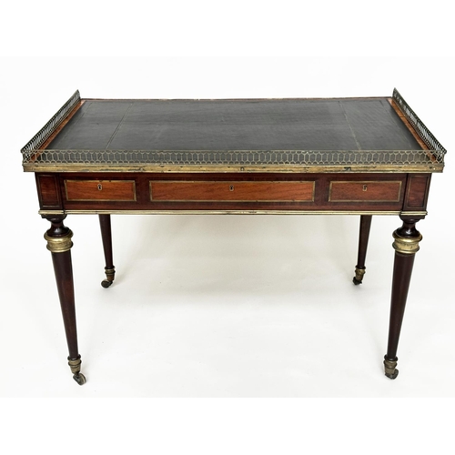 219 - BUREAU PLAT, early 20th century French Directoire style mahogany, gilt metal inlaid and mounted with... 