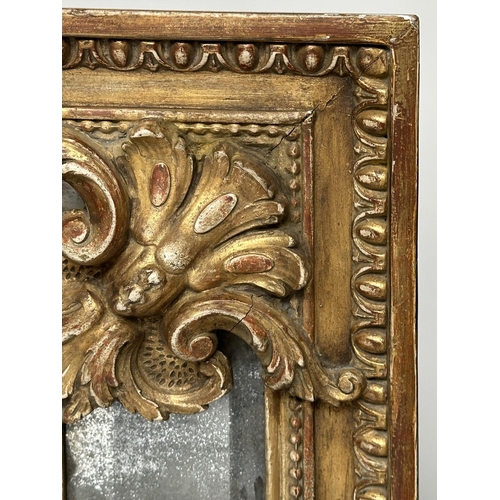 392 - WALL MIRROR,  19th century French, giltwood and gilt composition, with egg and dart frame, marginal ... 