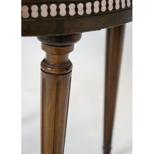 198 - OCCASIONAL TABLE, 69cm H x 44cm D, 19th century French mahogany of two tiers with circular brass gal... 