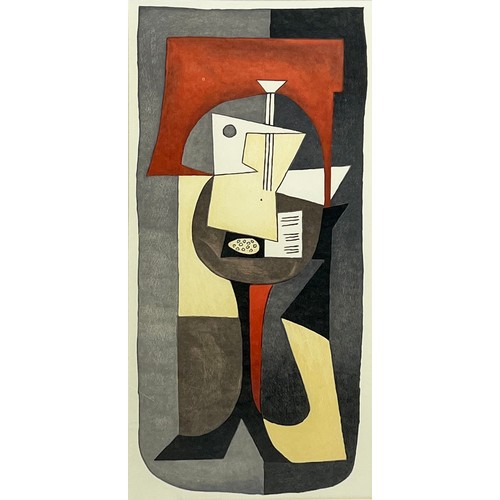 151A - AFTER PABLO PICASSO 'Guitare et Partition', off set lithograph, 99cm x 79cm overall, painted and par... 