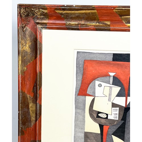 151A - AFTER PABLO PICASSO 'Guitare et Partition', off set lithograph, 99cm x 79cm overall, painted and par... 