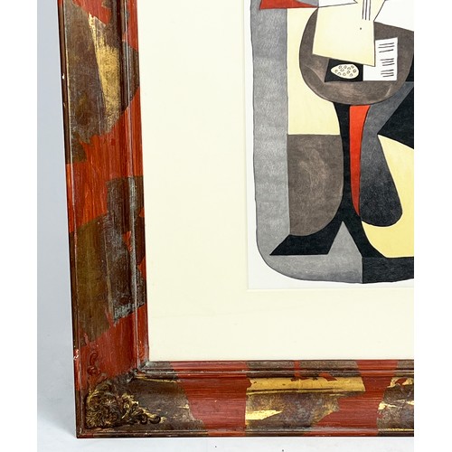 151A - AFTER PABLO PICASSO 'Guitare et Partition', off set lithograph, 99cm x 79cm overall, painted and par... 