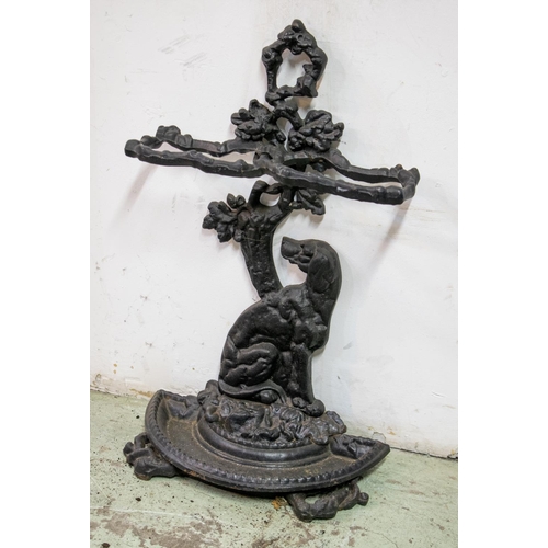 326 - STICK STAND, 68cm H x 40cm W x 21cm D, Victorian style cast iron.