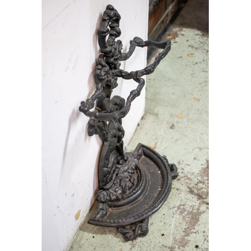 326 - STICK STAND, 68cm H x 40cm W x 21cm D, Victorian style cast iron.