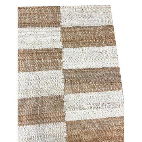 104 - CONTEMPORARY NATURAL JUTE AND WOOL RUG, 244cm x 155cm.