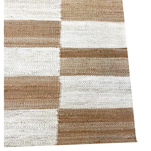 104 - CONTEMPORARY NATURAL JUTE AND WOOL RUG, 244cm x 155cm.