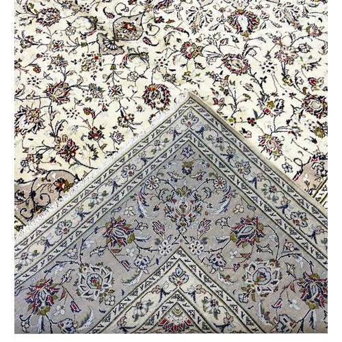 107 - FINE PERSIAN KURK KASHAN CARPET, 400cm x 295cm.