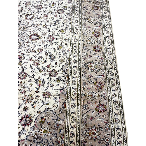 107 - FINE PERSIAN KURK KASHAN CARPET, 400cm x 295cm.