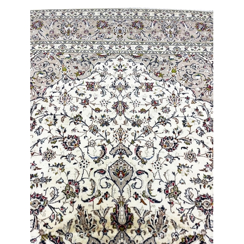 107 - FINE PERSIAN KURK KASHAN CARPET, 400cm x 295cm.