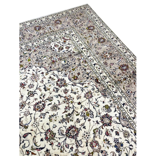 107 - FINE PERSIAN KURK KASHAN CARPET, 400cm x 295cm.