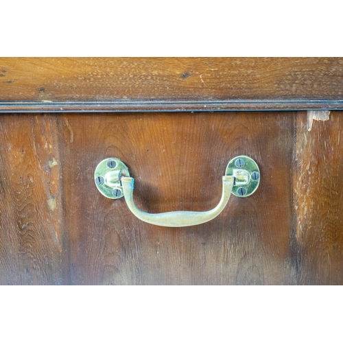 132 - PEDESTAL DESK, 115cm x 69cm, Georgian style yewwood with inlaid green leather top above 8 drawers.