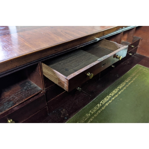 148 - SECRETAIRE CHEST, 106cm W x 51cm D x 99cm H, George III mahogany with a fitted top drawer with inlai... 