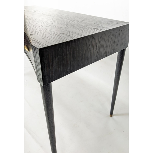 149 - JULIAN CHICHESTER 'PERU' WRITING TABLE, ebonised oak, concave with three frieze drawers, 120cm W x 7... 