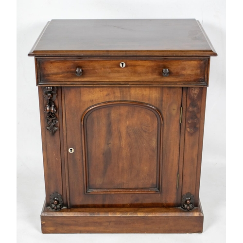 153 - SIDE CABINET, Victorian mahogany, with hinged top, dummy drawer, door and cellarette drawers, 66cm x... 