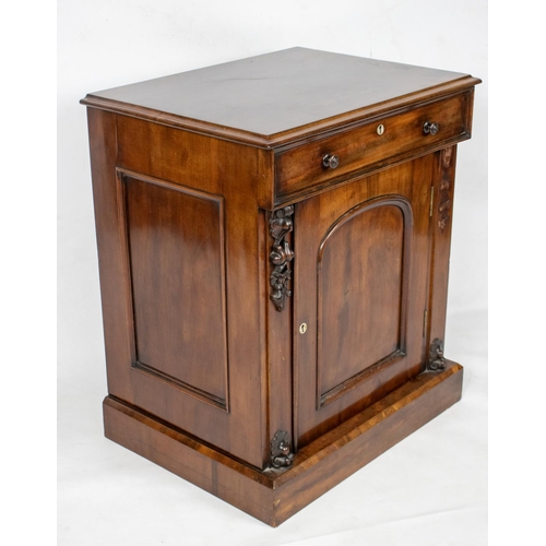 153 - SIDE CABINET, Victorian mahogany, with hinged top, dummy drawer, door and cellarette drawers, 66cm x... 