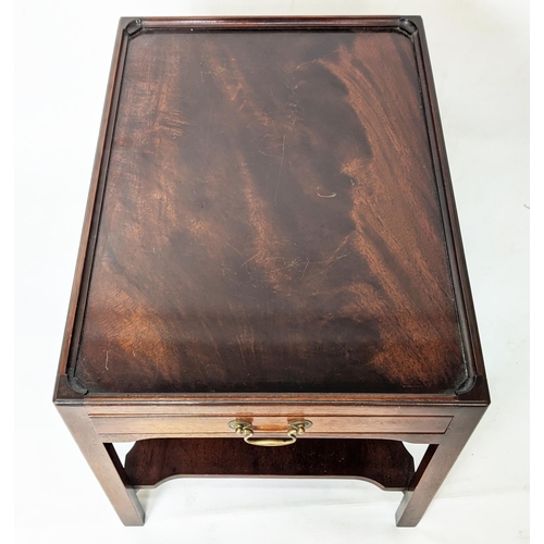 154 - LOW TABLE, reproduction mahogany, 51cm x 70cm x 52cm H with an end drawer and undertier.