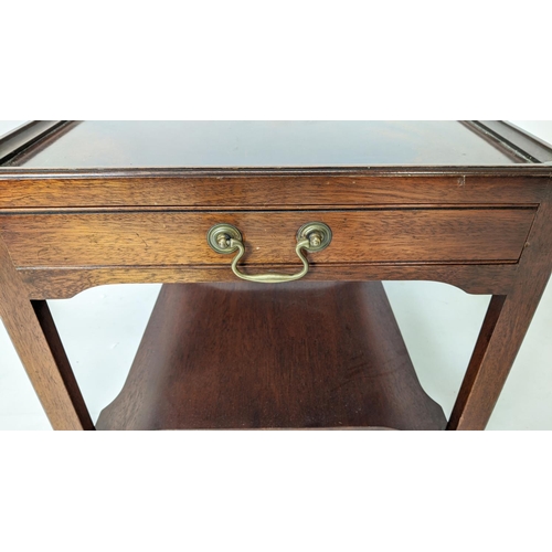 154 - LOW TABLE, reproduction mahogany, 51cm x 70cm x 52cm H with an end drawer and undertier.