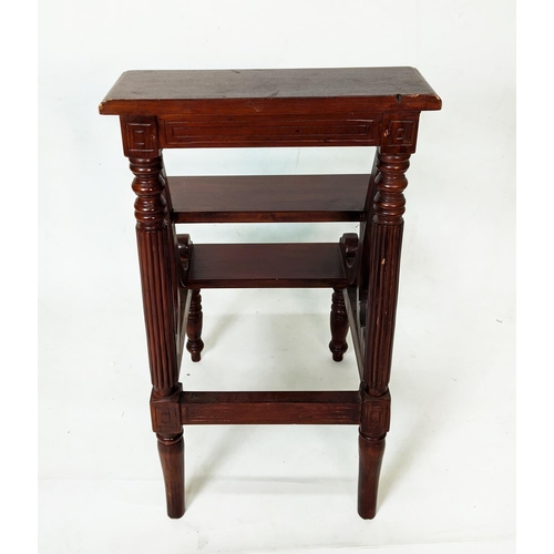 156 - LIBRARY STEPS, mahogany, Regency style, 45cm x 82cm H.