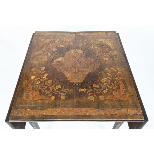 158 - DROPLEAF MARQUETRY TABLE, 77cm x 70cm unextended, Dutch mahogany, circa 1800, with all over inlaid f... 