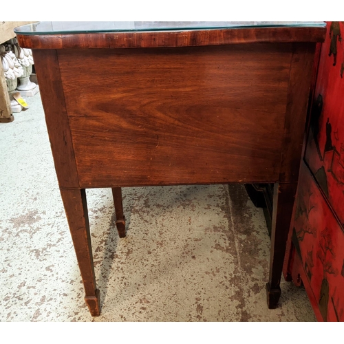 159 - SERPENTINE SIDEBOARD, 163cm x 65cm x 94cm H, George III mahogany with three drawers and cellarette d... 