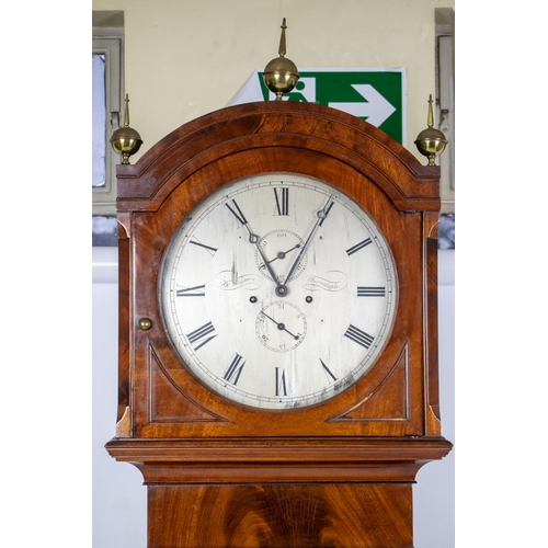 160 - LONGCASE CLOCK, 50cm x 23cm x 225cm H, second quarter 19th century mahogany, by Richard Passmore of ... 