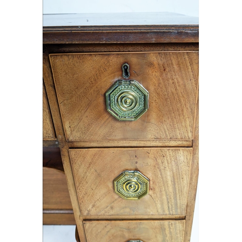 161 - KNEEHOLE DRESSING TABLE, 46cm x 95cm x 85cm H, George III mahogany with nine drawers brass handles a... 