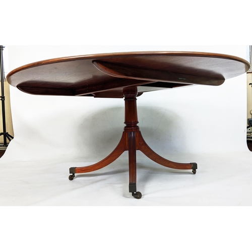 163 - WILLIAM TILLMAN CIRCULAR DINING TABLE, 160cm diam, Regency style mahogany with satinwood and rosewoo... 