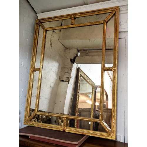 310 - WALL MIRROR, gilt frame, antiqued plate, 86cm x 106cm.